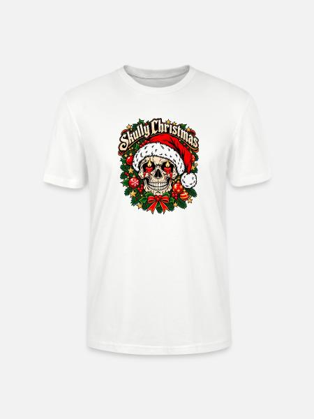 Skully Christmas - Stanley/Stella Unisex Bio-T-Shirt CRAFTER - Weiß