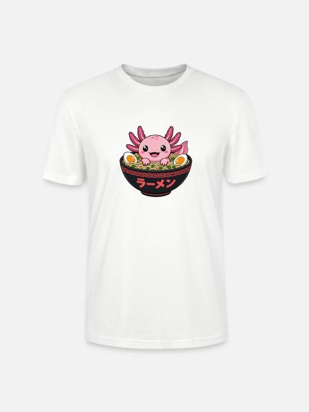 Süßer Axolotl in der Ramen Suppenschüssel - Stanley/Stella Unisex Bio-T-Shirt CRAFTER - Weiß