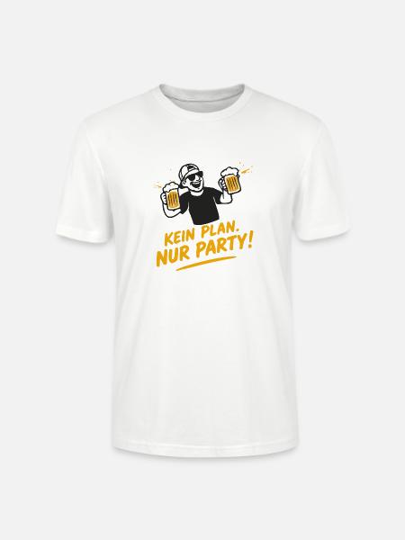 Kein Plan, Nur Party - Bierlaune - Stanley/Stella Unisex Bio-T-Shirt CRAFTER - Weiß