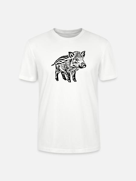 Wildschwein Frischlinge Geschenkidee Jäger - Stanley/Stella Unisex Bio-T-Shirt CRAFTER - Weiß