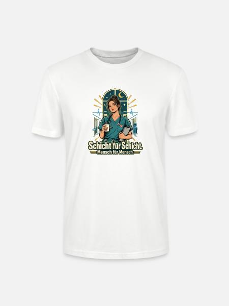 Pflegekraft Krankenpflege Schichtarbeit - Stanley/Stella Unisex Bio-T-Shirt CRAFTER - Weiß