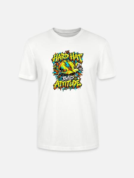 Graffiti Hard Hat Bad Attitude - Stanley/Stella Unisex Bio-T-Shirt CRAFTER - Weiß
