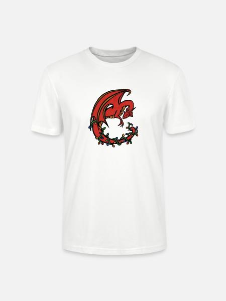 Crimson Dragon im Vine Circle - Stanley/Stella Unisex Bio-T-Shirt CRAFTER - Weiß