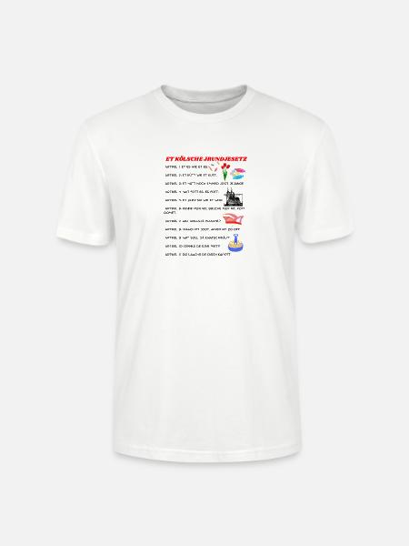 Kölsches Grundgesetz lustige Geschenkidee - Stanley/Stella Unisex Bio-T-Shirt CRAFTER - Weiß