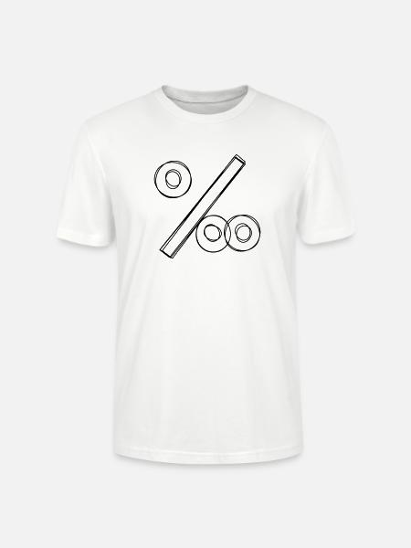 Promillezeichen handgezeichnet - Stanley/Stella Unisex Bio-T-Shirt CRAFTER - Weiß