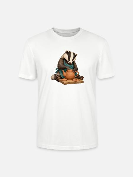Dachs formt eine Ton-Teekanne - Stanley/Stella Unisex Bio-T-Shirt CRAFTER - Weiß