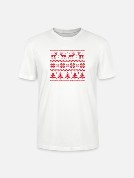 Frohe Weihnachten Muster 4 - Stanley/Stella Unisex Bio-T-Shirt CRAFTER - Weiß