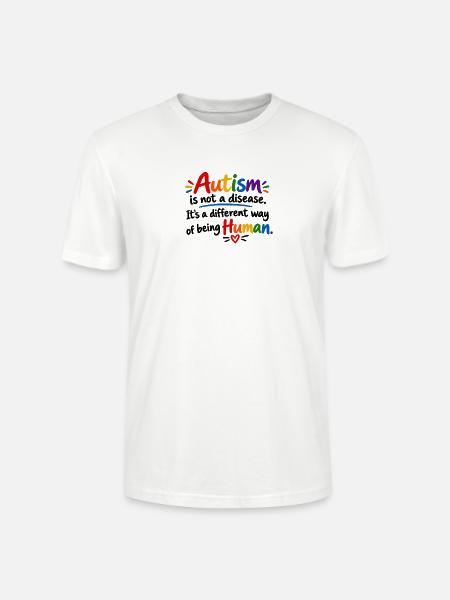 Autismus Akzeptanz Regenbogen Design - Stanley/Stella Unisex Bio-T-Shirt CRAFTER - Weiß