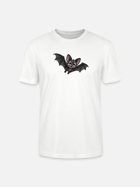 Niedliche Fledermaus Cartoon - Stanley/Stella Unisex Bio-T-Shirt CRAFTER - Weiß