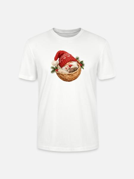 Schlafender Wichtel in der Walnuss  - Stanley/Stella Unisex Bio-T-Shirt CRAFTER - Weiß