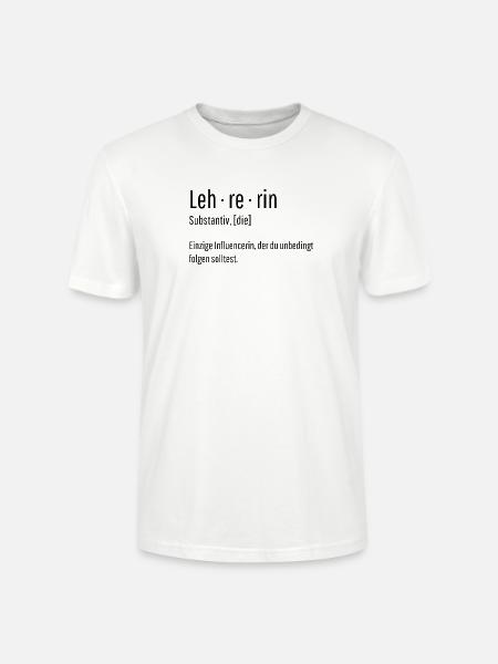 Lehrerin Substantiv Influencerin Lustig Geschenk - Stanley/Stella Unisex Bio-T-Shirt CRAFTER - Weiß