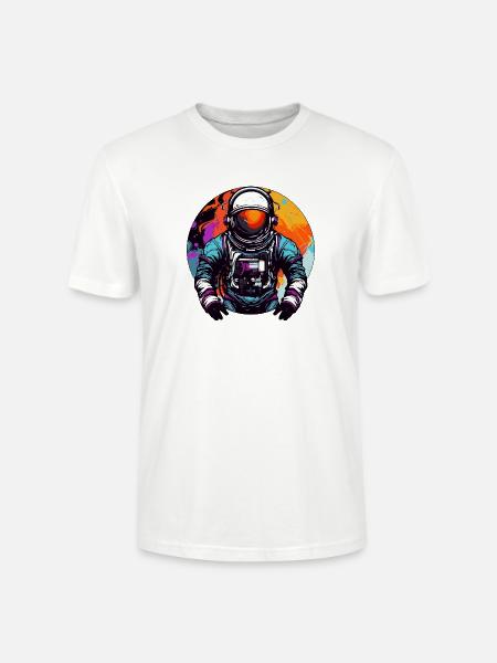 Astronaut im Weltall Bunt - Stanley/Stella Unisex Bio-T-Shirt CRAFTER - Weiß