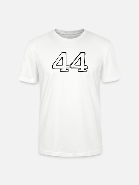 Zahl 44 handgezeichnet - Stanley/Stella Unisex Bio-T-Shirt CRAFTER - Weiß