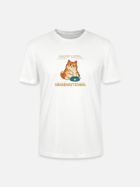 Krisensitzung der hungrigen Katze - Stanley/Stella Unisex Bio-T-Shirt CRAFTER - Weiß