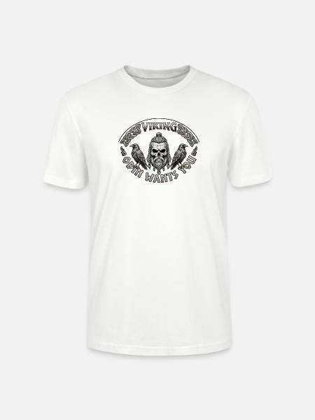 Viking Schädel mit Raben und Knoten - Stanley/Stella Unisex Bio-T-Shirt CRAFTER - Weiß
