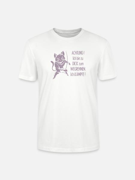 Dicke Katze, zu dick zum Wegrennen - Stanley/Stella Unisex Bio-T-Shirt CRAFTER - Weiß