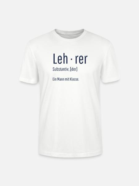 Lehrer Substantiv Definition Schule Geschenk - Stanley/Stella Unisex Bio-T-Shirt CRAFTER - Weiß