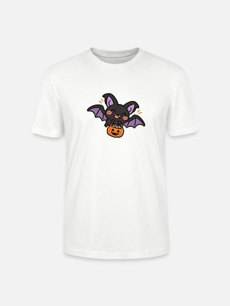 Süße Fledermaus mit Süßigkeiten - Stanley/Stella Unisex Bio-T-Shirt CRAFTER - Weiß