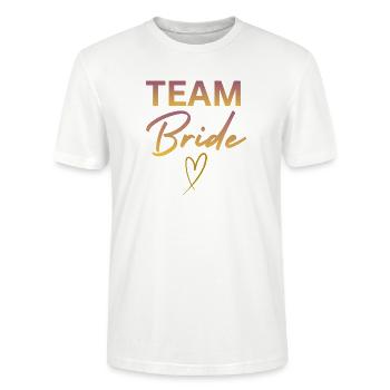 Team Bride - Stanley/Stella Unisex Bio-T-Shirt CRAFTER - Weiß - Vorne - Alina (178cm) & Michal (187cm)