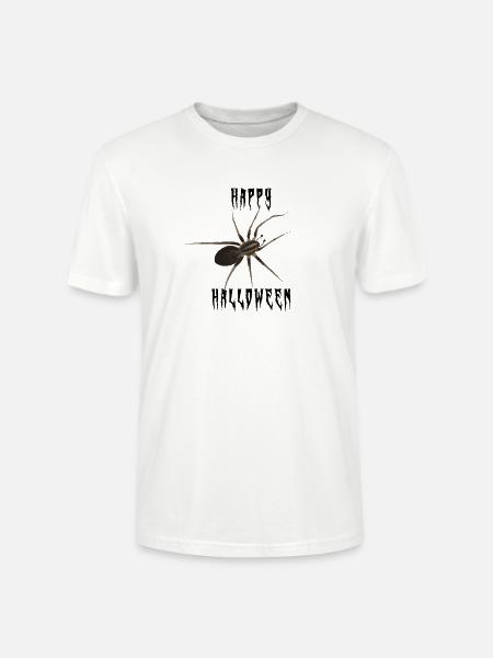 Happy Halloween Spinne - Gruselschrift - Stanley/Stella Unisex Bio-T-Shirt CRAFTER - Weiß
