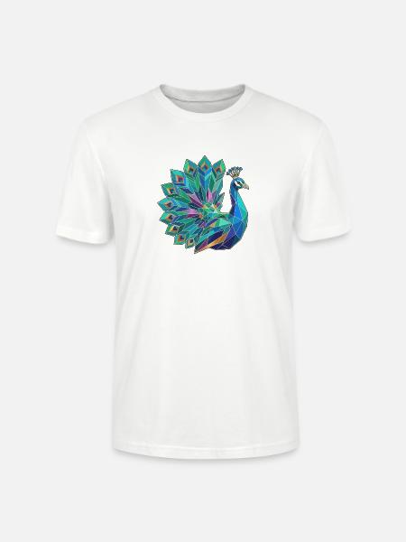 Poly Stil Pfau - Stanley/Stella Unisex Bio-T-Shirt CRAFTER - Weiß