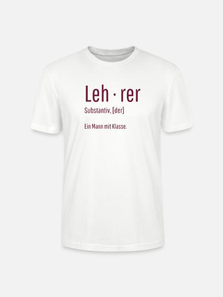 Lehrer Substantiv Definition Schule Geschenk - Stanley/Stella Unisex Bio-T-Shirt CRAFTER - Weiß