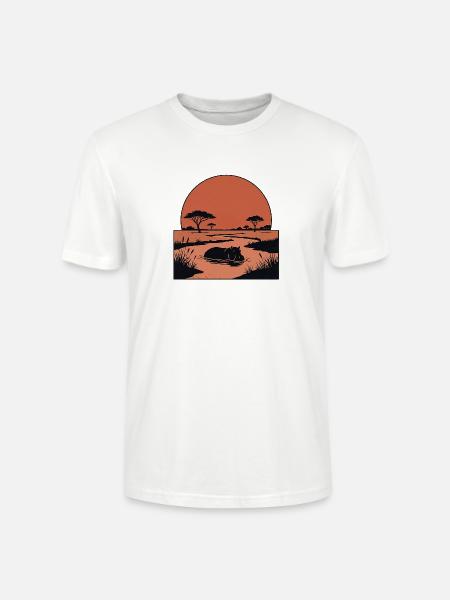 Nilpferd Savanne Afrika - Stanley/Stella Unisex Bio-T-Shirt CRAFTER - Weiß