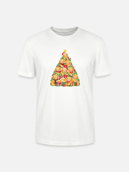 Hundebaum voller Santa-Hunde - Stanley/Stella Unisex Bio-T-Shirt CRAFTER - Weiß