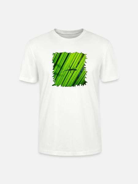 Gecko-Silhouette auf grünem Blatt - Stanley/Stella Unisex Bio-T-Shirt CRAFTER - Weiß