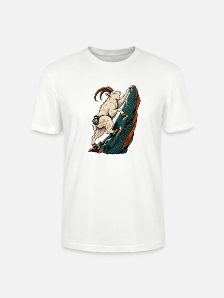 Steinbock am Fels - Stanley/Stella Unisex Bio-T-Shirt CRAFTER - Weiß
