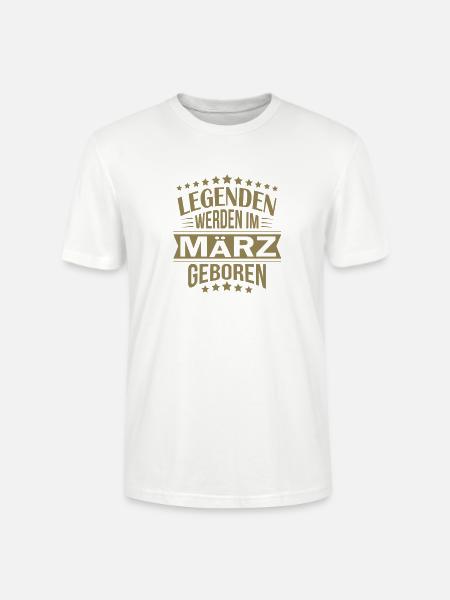 Legenden Geboren im März - Stanley/Stella Unisex Bio-T-Shirt CRAFTER - Weiß
