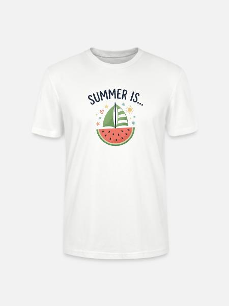 Summer Is Watermelon Segelboot Sommer - Stanley/Stella Unisex Bio-T-Shirt CRAFTER - Weiß