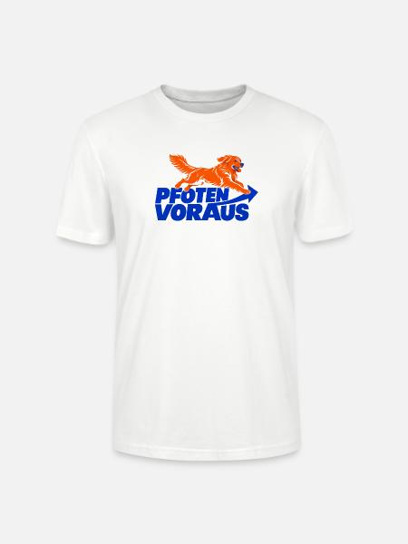 Pfoten voraus – Golden Retriever - Stanley/Stella Unisex Bio-T-Shirt CRAFTER - Weiß