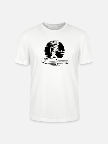 Läuferin Zeichnung - Stanley/Stella Unisex Bio-T-Shirt CRAFTER - Weiß