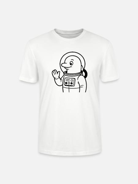 Delfin als Astronaut – Schwarz - Stanley/Stella Unisex Bio-T-Shirt CRAFTER - Weiß