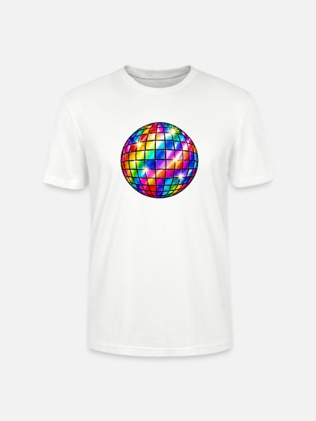 Prisma-Mosaik-Discokugel - Stanley/Stella Unisex Bio-T-Shirt CRAFTER - Weiß
