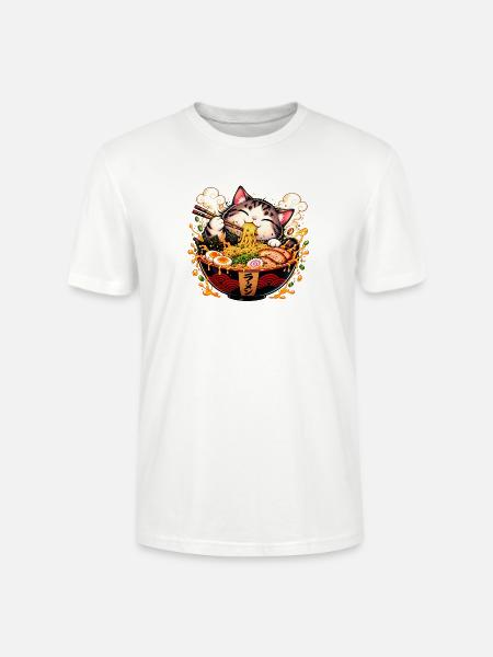 Süße Ramen-Katze – Kawaii Nudel-Liebe - Stanley/Stella Unisex Bio-T-Shirt CRAFTER - Weiß