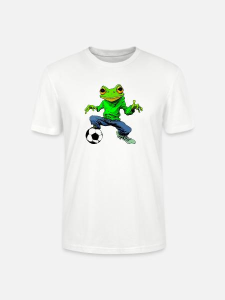 Fussball Frosch - Stanley/Stella Unisex Bio-T-Shirt CRAFTER - Weiß