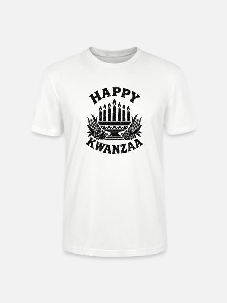 Kwanzaa Kerzenkuchen Fest - Stanley/Stella Unisex Bio-T-Shirt CRAFTER - Weiß