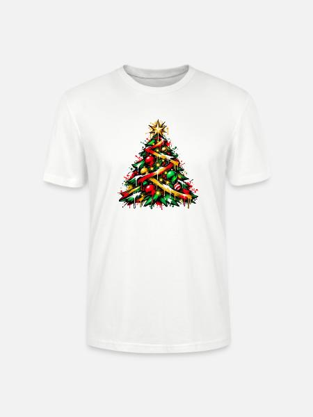 Weihnachtsbaum im Graffiti-Look - Stanley/Stella Unisex Bio-T-Shirt CRAFTER - Weiß