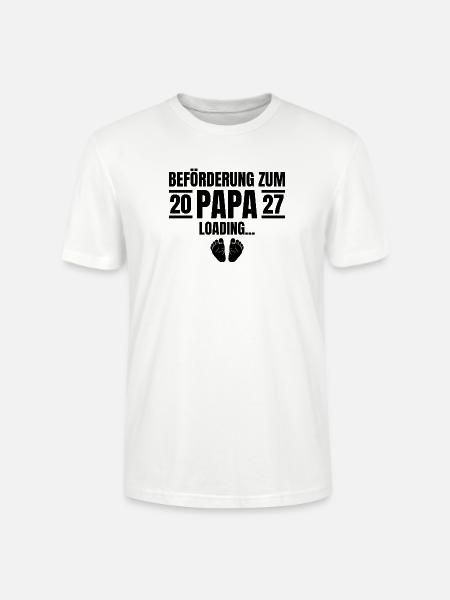 Beförderung zum Papa 2027 Loading - Stanley/Stella Unisex Bio-T-Shirt CRAFTER - Weiß