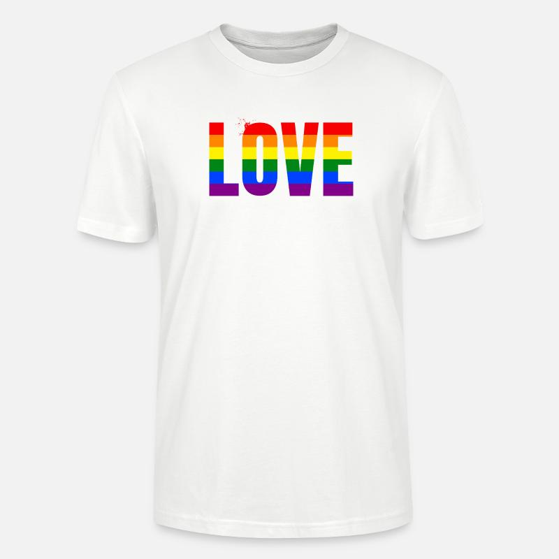 LOVE Rainbow Statement – Bold Equality Message - Stanley/Stella Unisex Bio-T-Shirt CRAFTER - Weiß