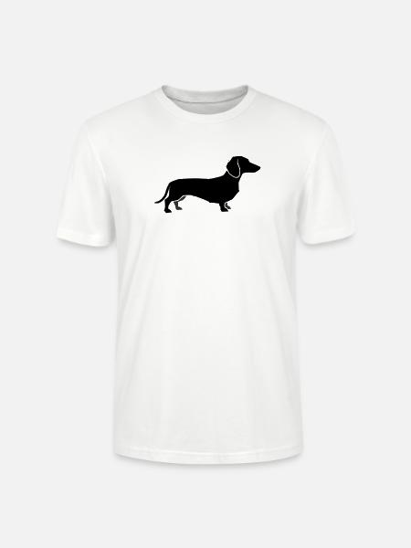 Dackel Hund Silhouette - Stanley/Stella Unisex Bio-T-Shirt CRAFTER - Weiß