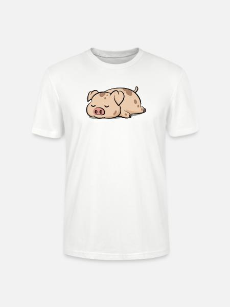 Hellbraunes Schwein mit Braunen Flecken - Stanley/Stella Unisex Bio-T-Shirt CRAFTER - Weiß