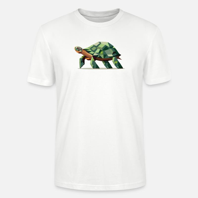 Stylized turtle in polygonal design - Stanley/Stella CRAFTER Unisex Organic T-Shirt - white