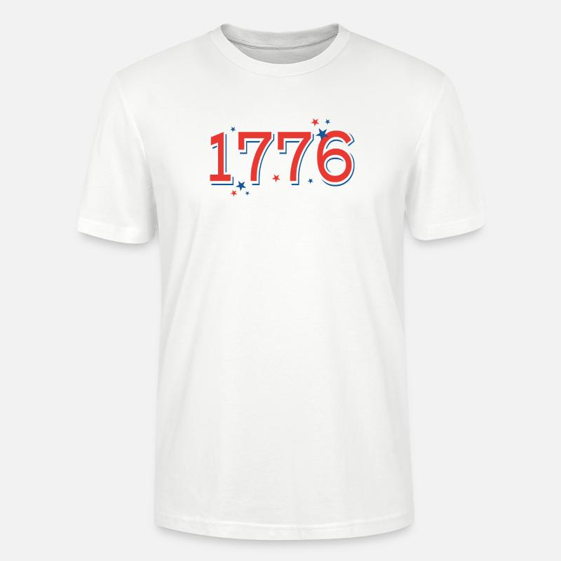 Rot-BlauSterneCelebrationDesign - Stanley/Stella Unisex Bio-T-Shirt CRAFTER - Weiß