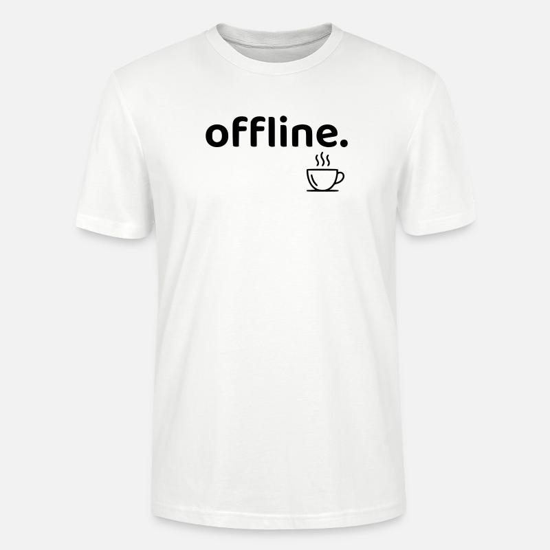 Offline minimalistisches Kaffee-Hemd - Stanley/Stella Unisex Bio-T-Shirt CRAFTER - Weiß