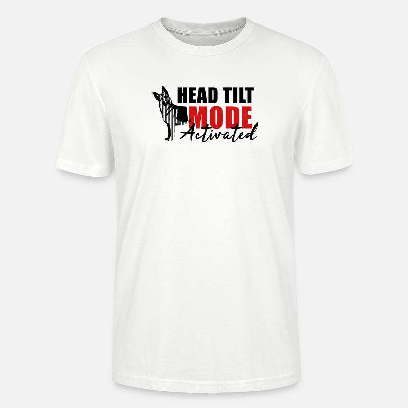 Schäfi Silhouette - Head Tilt linear Schäferhund - Stanley/Stella Unisex Bio-T-Shirt CRAFTER - Weiß