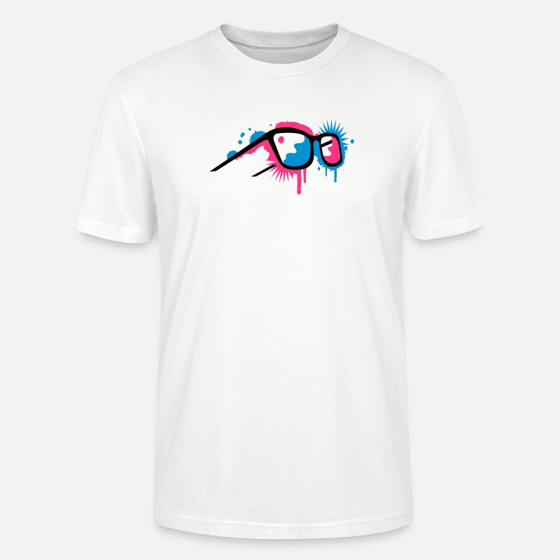 3D Brille im Graffiti Stil - Stanley/Stella Unisex Bio-T-Shirt CRAFTER - Weiß