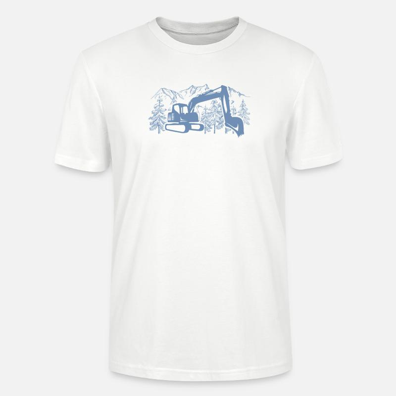 Bagger Silhouette Baugeräteführer Arbeit - Stanley/Stella Unisex Bio-T-Shirt CRAFTER - Weiß